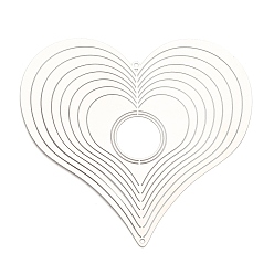 Нержавеющая Сталь Цвет Сердце 201 подвески/звенья из нержавеющей стали, гравированные металлические украшения, цвет нержавеющей стали, 153x160x0.3 мм, отверстие : 3 мм