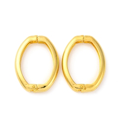 Золотой Латуни Twister застежками, без кадмия и без свинца, стойки покрытие, овальные, золотые, 27x20x4 мм