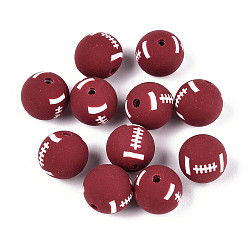 Rugby Бусины из полимерной глины , игры с мячом, регби, 9.5~10 мм, отверстие : 1.5~2 мм