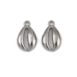 Shell Shape Подвески из нержавеющей стали 304, анти-тускнение, формы раковины, 10.5x6.5x2 мм, отверстие : 0.9 мм