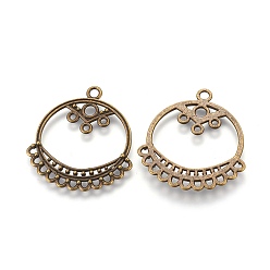 Antique Bronze Chandelier Component, Alloy Links, Lead Free and Cadmium Free, Flat Round, Antique Bronze, 36.5mm long, 33.5mm wide, 1mm thick, hole:2mm