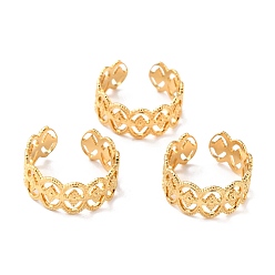 Золотой Ионное покрытие (ip) 304 перстни из нержавеющей стали, манжеты кольца, долговечный, ромб, золотые, размер США 7 1/4 (17.5 мм), 9 мм