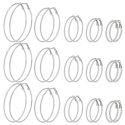 Platinum 15Pairs 5 Styles Alloy Clip-on Earrings, Platinum, 29.5~70x2mm, 3pairs/style