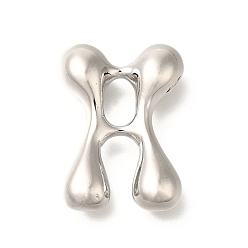 Letter A Стойки обшивки латунные бусины, письмо-шар, для изготовления именных ожерелий, долговечный, без свинца и без кадмия, платина, буква a, 23.5x17x7 мм, отверстие : 2 мм