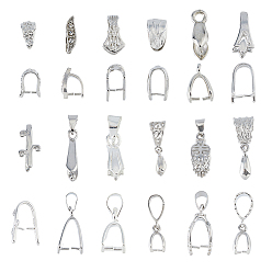 Платина 48шт 12 стиль латунные подвесные скобы, щипцы для льда и защелки на поручнях, платина, 11~19x4~10x2~11 мм, 4 шт / стиль