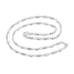 Silver 304 Stainless Steel Link Chain Necklaces, with Lobster Claw Clasps, Silver Color Plated, 19.6 inch(50cm)