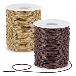 (52) Непрозрачная лаванда 2 рулоны 2 цветные вощеные хлопчатобумажные шнуры, макраме ремесленная нить для изготовления ювелирных изделий, разноцветные, 1 мм, около 100 ярдов/рулон (300 футов/рулон), 1 рулон / цвет
