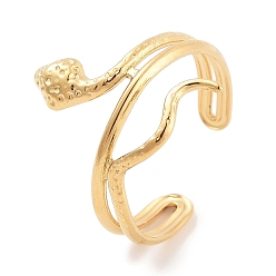 Oro 304 anillos abiertos de serpiente de acero inoxidable para mujer, dorado, 17 mm, diámetro interior: ajustable