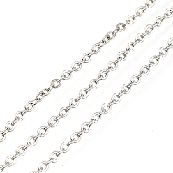 Платина Медные кабельные цепи, без кадмия, без никеля и без свинца, с катушкой, несварные, платина, 2.5x2x0.4 мм, около 32.81 футов (10 м) / рулон