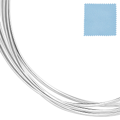 Silver 1.5M Dead Soft 925 Sterling Silver Wire, Round, with 1Pc Suede Fabric Square Silver Polishing Cloth and 1Pc Vacuum Packing Bag, Silver, (18 Gauge)1mm