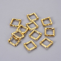 Antique Golden Tibetan Style Alloy Bead Frame, Rhombus, Lead Free and Cadmium Free, Antique Golden, 16x16x2mm, Hole: 1mm
