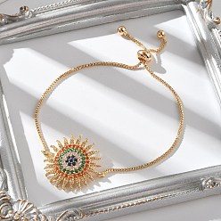 Оранжево-Красный Браслеты-слайдеры из бронзы с микропаве из кубического циркония, без кадмия и без свинца, долговечный, оранжево-красный, внутренний диаметр: 2-5/8 дюйм (6.8 см)