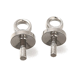 Платина Латунный кубок жемчужный колышек, за половину пробурено бисера, долговечный, платина, 7.5x4 мм, отверстие : 1.5 мм, штифты : 1 мм