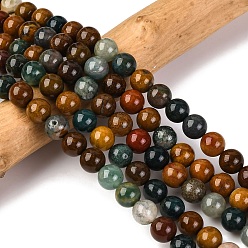 Океанический Джаспер Океан Природный яшмы бисер нитей, круглые, 8 мм, отверстие : 1.2 мм, около 46 шт / нитка, 15.35 дюйм (39 см)