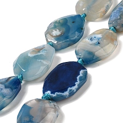 Натуральный Агат Натуральные вишневые агатовые бусины, капля, граненые, окрашенные, 27~34x19~24x6~10 мм, отверстие : 2 мм, около 12 шт / нитка, 15.7 дюйм (40 см)