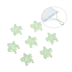 Vert Pâle Serrure de cordon en plastique pvc étoile pour cache-bouche, boucles de cordon antidérapantes, régleur de corde, vert pale, 10.5x10.5x4mm, Trou: 2.5x4mm