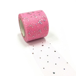 Camellia Glitter Sequin Deco Mesh Ribbons, Tulle Fabric, Tulle Roll Spool Fabric For Skirt Making, Camellia, 2 inch(5cm), about 25yards/roll(22.86m/roll)