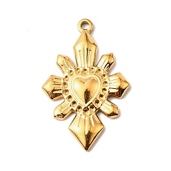 Золотой 304 подвески из нержавеющей стали, Стрелки сердце очарование, золотые, 26x17x2.2 мм, отверстие : 1.2 мм