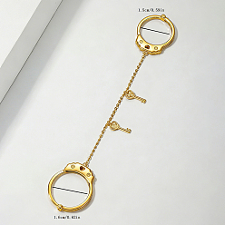 Plaqué 18K Or Véritable Bagues doubles en laiton serties de micro-pavés de zirconiums cubiques pour femmes, clé, réel 18 k plaqué or, Taille américaine 4 1/4(15mm)~16mm