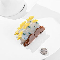 Желтый Заколки для волос из ацетата целлюлозы моркови (смола), аксессуары для волос для девочек и женщин, желтые, 63x48 мм