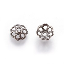 Черный Цвет Металла Крышки из тибетского сплава, без свинца, без кадмии и без никеля, металлический черный, 9 мм диаметром, толщиной 4 мм , отверстие : 1 мм