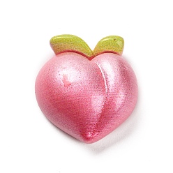 Peach Непрозрачные кабошоны из смолы, имитация фруктов, ярко-розовый, персик, 19x18x9 мм