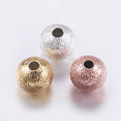 Gemischte Farbe Messing strukturierte Perlen, Runde, Gemischte Farbe, 6x5.5 mm, Bohrung: 2 mm