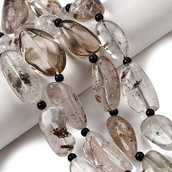 Лодолит Кварц Природного кварца lodolite нитей бисера, самородки, с бисером, упавший камень, 22~33x11~17x9~13 мм, отверстие : 1~1.6 мм, около 14 шт / нитка, 15.75''~16.34'' (40~41.5 см)