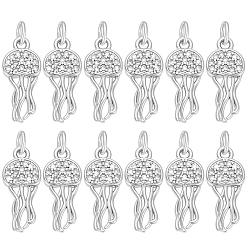 Платина 12 кулоны из латуни с микрочастицами и кубическим цирконием., без кадмия и без свинца, медузы прелести, с целью перехода в кольце, платина, 18x8x2.5 мм, отверстие : 3 мм