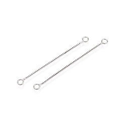 Платина Антикоррозийное покрытие родием 925 звенья цепи из стерлингового серебра, платина, 40~42 мм, Кольцо: 3x0.5 mm, отверстие : 1.8 мм