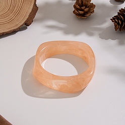 Розовый Винтажные браслеты из смолы для женщин, самородки, туманная роза, внутренний диаметр: 2.13 дюйм (5.4 см)