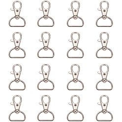 Платина Зажимные крючки для омара с цинковым сплавом, поворотный карабин-лобстер, платина, 38x24 мм, отверстие : 8x20 мм