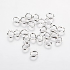 Platin Farbe Eisen offenen Ringe springen, ellipsenförmige, Platin Farbe, 21 Messgerät, 5.5x4.3x0.7 mm, ca. 12000 Stk. / 500 g