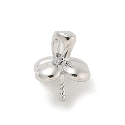 Платина Поручительств латуни кулон, цветок, платина, 9x9x9 мм, отверстие : 2.5x1.5 мм