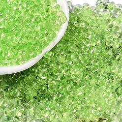 Зеленый газон Прозрачные акриловые бусины, арахис, зеленый газон, 4x6.5x3 мм, отверстие : 1.2 мм, Около 11500 шт / 500 г