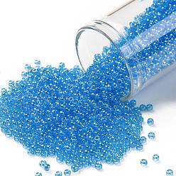 (104B) Transparent Luster Dark Aqua Круглые бусины toho, японский бисер, (104 б) прозрачный глянец темно-бирюзовый, 11/0, 2.2 мм, отверстие : 0.8 мм, Около 50000 шт / фунт