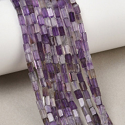 Amethyst Natural Amethyst Beads Strands, Cuboid, 4~5x2.5x2~2.5mm, Hole: 0.7mm, about 82pcs/strand, 14.96 inch(38cm)