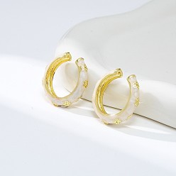 Белый Манжета из сплава с эмалью, открытые кольца, цветок, золотые, белые, 18 мм