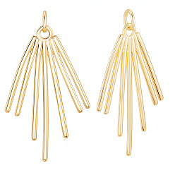 Настоящее золото 18K 10 латунные подвески шт., с целью перехода в кольце, форма вентилятор, без кадмия и без свинца, стойки покрытие, долговечный, реальный 18 k позолоченный, 32x22.5x1.5 мм, отверстие : 3.5 мм