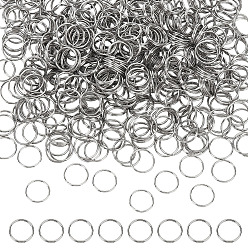 Нержавеющая Сталь Цвет 600шт 304 разъемные кольца из нержавеющей стали, кольца с двойной петлей, цвет нержавеющей стали, 10x1.5 мм, внутренний диаметр: 8 мм