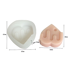 Белый Силиконовые формы для свечей в форме сердца на День святого Валентина своими руками, формы для литья смолы, для уф-смолы, изготовление ювелирных изделий из эпоксидной смолы, сердце, белые, 6.1x6.2x2.8 см, Внутренний диаметр: 4.8x5x2 cm