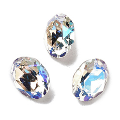 Лунный Свет K 9 кабошоны из стеклянного страза, задние и задние, овальные, лунный свет, 10x8x3.5 мм