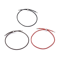 (52) Непрозрачная лаванда Регулируемые браслеты-слайдеры из искусственной кожи, с 304 ползунками из нержавеющей стали и концом шнура, разноцветные, 10-3/8 дюйм (26.5 см), 2 мм