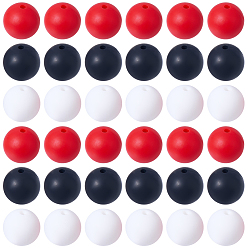 (52) Непрозрачная лаванда 90шт 3 цвета силиконовые фокусные бусины, круглые, разноцветные, 15 мм, отверстие : 2 мм, 30 шт / цвет