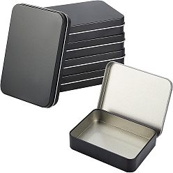 Black Tinplate Storage Box, Jewelry Box, for DIY Candles, Dry Storage, Spices, Tea, Candy, Party Favors, Rectangle, Black, 118x99x22mm