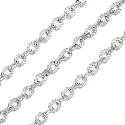 Нержавеющая Сталь Цвет Ручная работа 304 текстурированные цепочки из нержавеющей стали, несварные, с катушкой, цвет нержавеющей стали, 4.5x3.5x0.8 мм