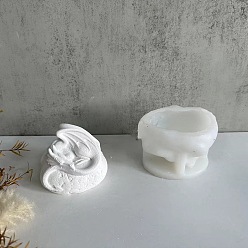 Белый Фигурка дракона, украшение для дисплея, силиконовые формы своими руками, формы для литья смолы, для изготовления изделий из уф-смолы и эпоксидной смолы, белые, 96x65x68 мм