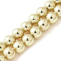 Светло-Золотое Покрытие Гальванические нити синтетических магнитных гематитовых бусин, класс AAA, круглые, свет позолоченные, 6 мм, отверстие : 1 мм, около 66 шт / нитка, 15.75 дюйм (40 см)