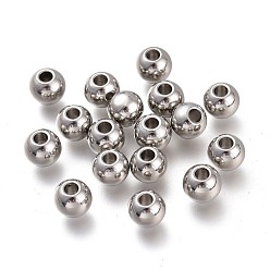 Edelstahl Farbe Anlaufgeschützt 202 Edelstahlperlen, Rondell, Edelstahl Farbe, 6x5 mm, Bohrung: 2 mm