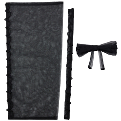 Черный Замена молнии на сетчатом свадебном платье, регулируемый сетчатый корсет сзади комплект, платье для выпускного вечера со шнуровкой, чёрные, 450x25x1.5 мм